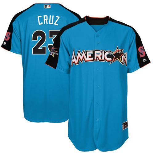 Mariners #23 Nelson Cruz Blue All-Star American League Stitched MLB Jersey - Click Image to Close